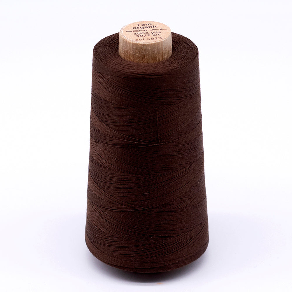 SCANFIL® 30wt Organic Pima Cotton Thread 3000 yd Cone - 4829 Cocoa Brown SCANFIL® 30wt Organic Pima Cotton Thread 3000 yd Cone - 4829 Cocoa Brown