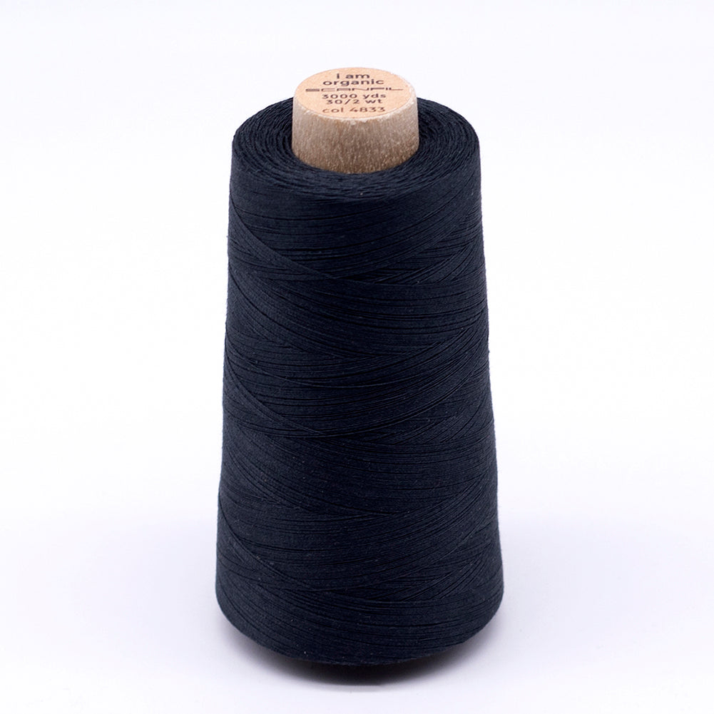 SCANFIL® 30wt Organic Pima Cotton Thread 3000 yd Cone - 4833 Vulcanic Ash SCANFIL® 30wt Organic Pima Cotton Thread 3000 yd Cone - 4833 Vulcanic Ash