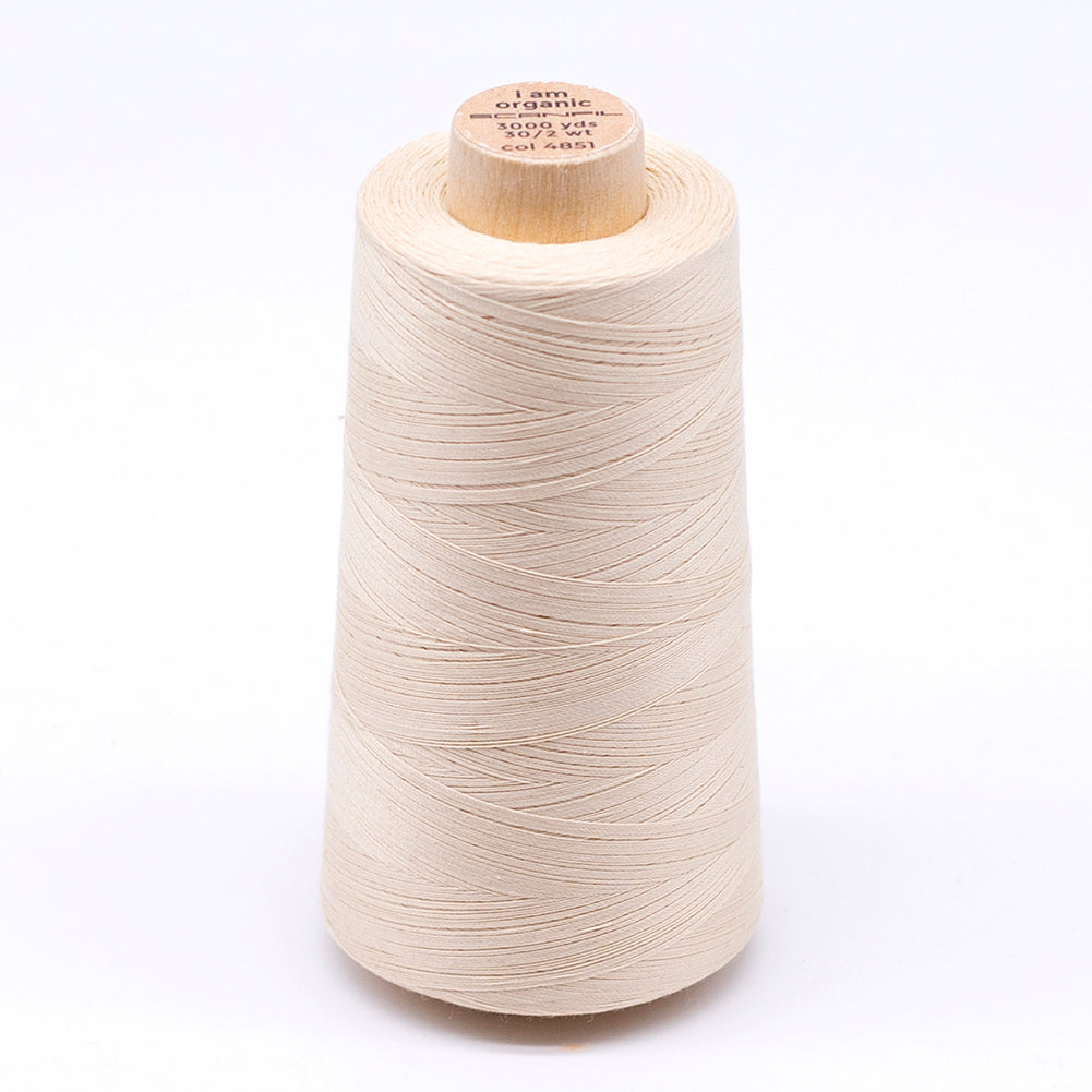 SCANFIL® 30wt Organic Pima Cotton Thread 3000 yd Cone - 4851 Shortbread SCANFIL® 30wt Organic Pima Cotton Thread 3000 yd Cone - 4851 Shortbread