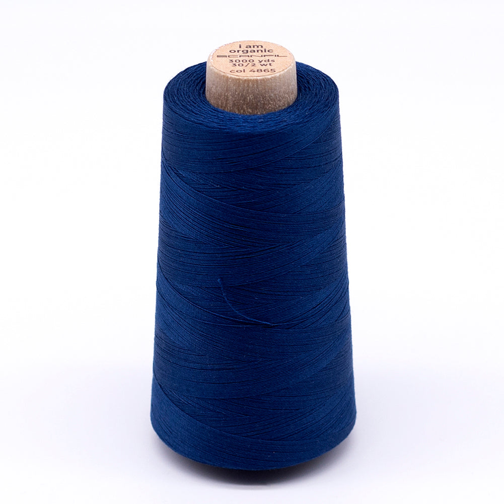 SCANFIL® 30wt Organic Pima Cotton Thread 3000 yd Cone - 4865 Sailor Blue SCANFIL® 30wt Organic Pima Cotton Thread 3000 yd Cone - 4865 Sailor Blue