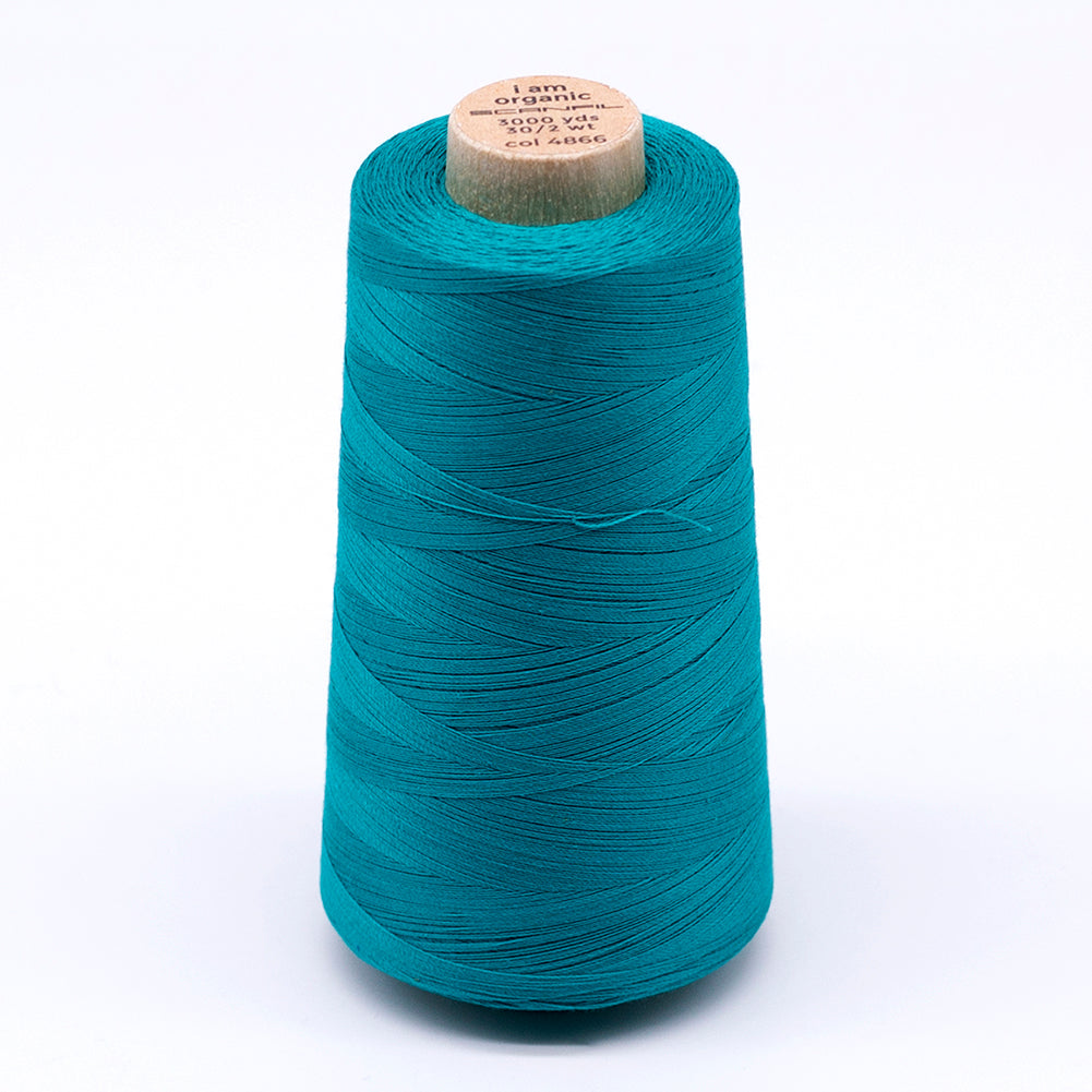 SCANFIL® 30wt Organic Pima Cotton Thread 3000 yd Cone - 4866 Tropical Green SCANFIL® 30wt Organic Pima Cotton Thread 3000 yd Cone - 4866 Tropical Green