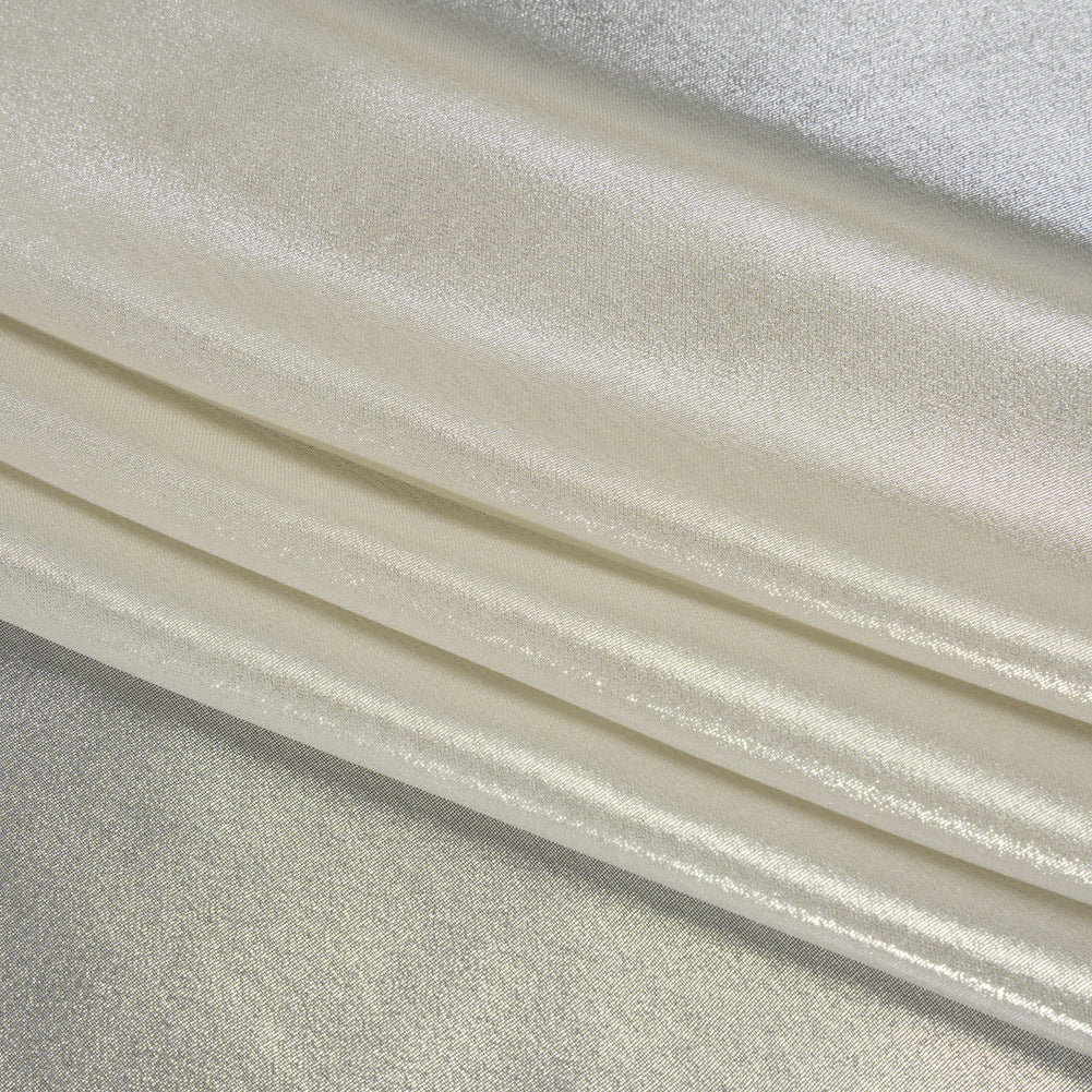 Liquid Sheen Metallic Polyester Chiffon - Silver on Beige - Liquid Sheen Chiffon Collection Detail Liquid Sheen Metallic Polyester Chiffon - Silver on Beige - Liquid Sheen Chiffon Collection Detail