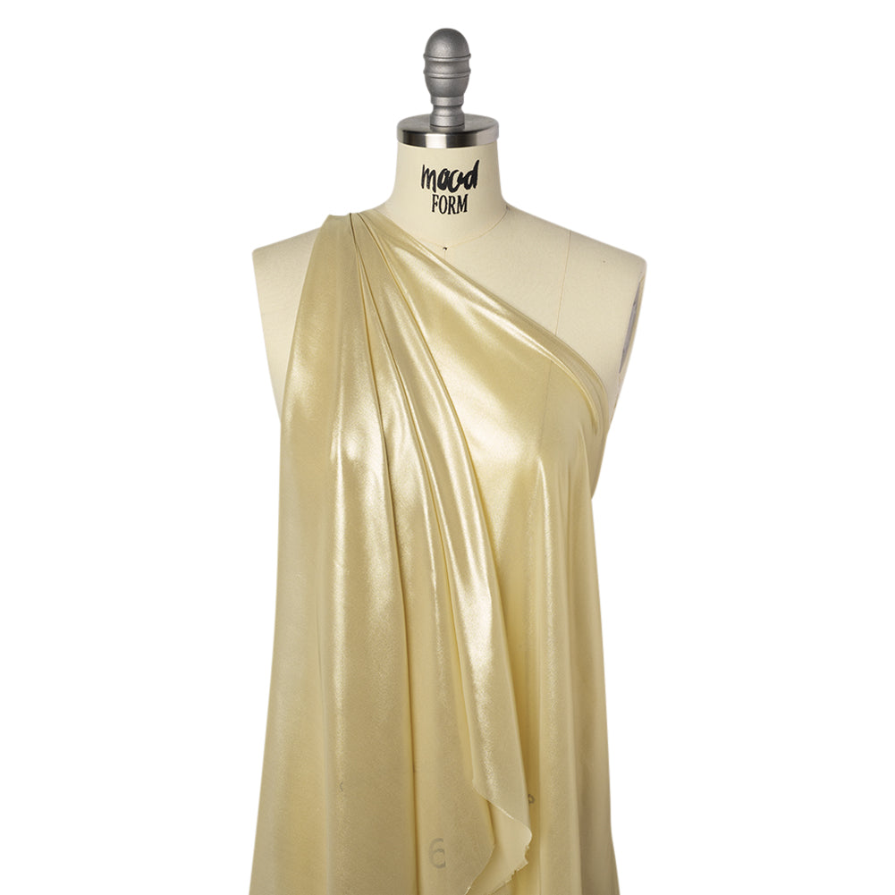 Liquid Sheen Metallic Polyester Chiffon - Gold on Gold - Liquid Sheen Chiffon Collection - Folded Liquid Sheen Metallic Polyester Chiffon - Gold on Gold - Liquid Sheen Chiffon Collection - Folded