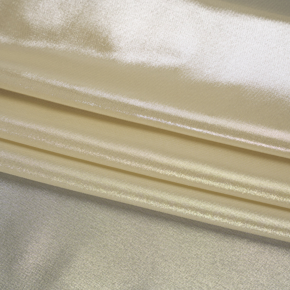 Liquid Sheen Metallic Polyester Chiffon - Silver on Gold - Liquid Sheen Chiffon Collection Liquid Sheen Metallic Polyester Chiffon - Silver on Gold - Liquid Sheen Chiffon Collection