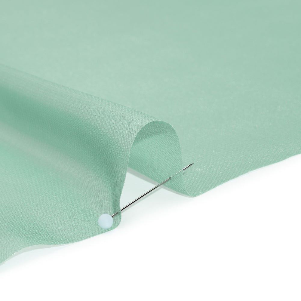 Liquid Sheen Metallic Polyester Chiffon - Silver on Aqua - Liquid Sheen Chiffon Collection Liquid Sheen Metallic Polyester Chiffon - Silver on Aqua - Liquid Sheen Chiffon Collection