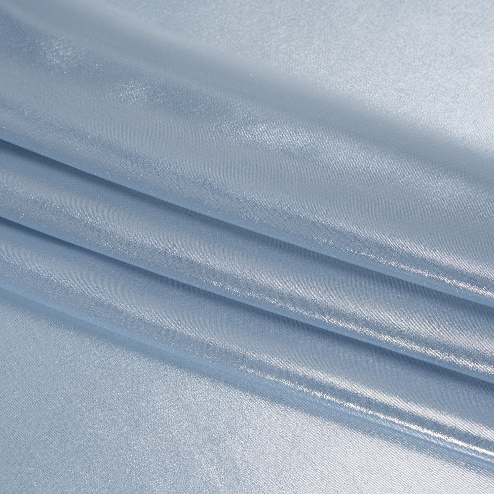Liquid Sheen Metallic Polyester Chiffon - Silver on Blue - Liquid Sheen Chiffon Collection Detail Liquid Sheen Metallic Polyester Chiffon - Silver on Blue - Liquid Sheen Chiffon Collection Detail