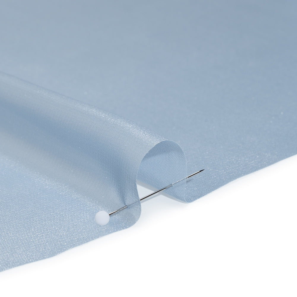Liquid Sheen Metallic Polyester Chiffon - Silver on Blue - Liquid Sheen Chiffon Collection Full Liquid Sheen Metallic Polyester Chiffon - Silver on Blue - Liquid Sheen Chiffon Collection Full
