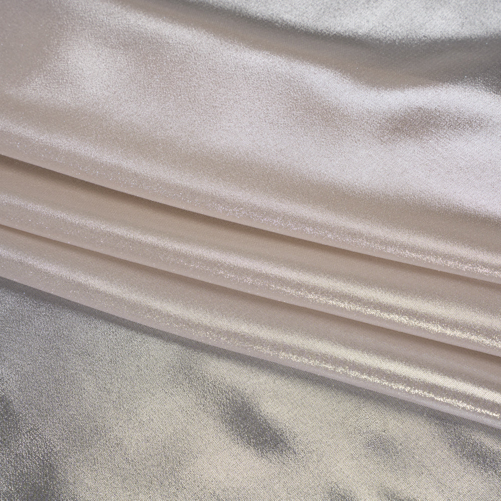 Liquid Sheen Metallic Polyester Chiffon - Silver on Pink - Liquid Sheen Chiffon Collection Liquid Sheen Metallic Polyester Chiffon - Silver on Pink - Liquid Sheen Chiffon Collection