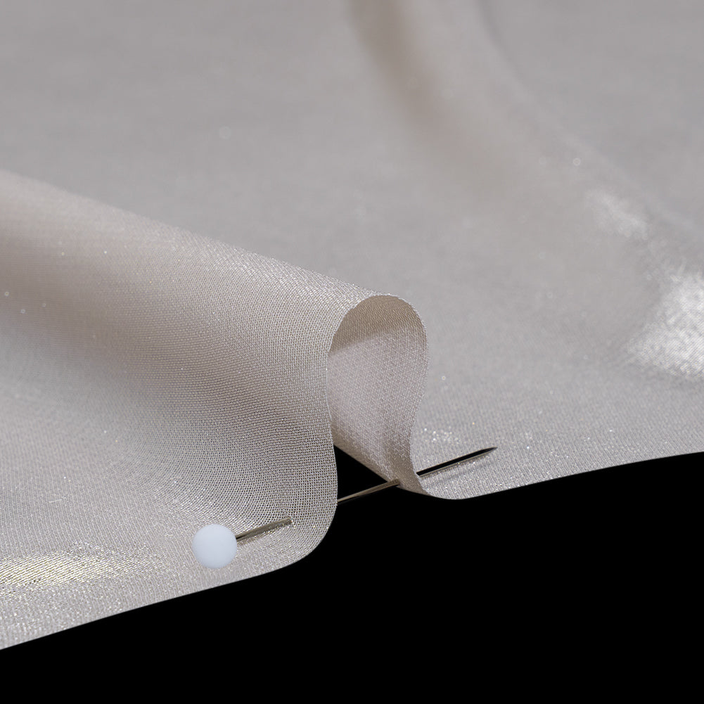 Liquid Sheen Metallic Polyester Chiffon - Silver on Pink - Liquid Sheen Chiffon Collection Liquid Sheen Metallic Polyester Chiffon - Silver on Pink - Liquid Sheen Chiffon Collection