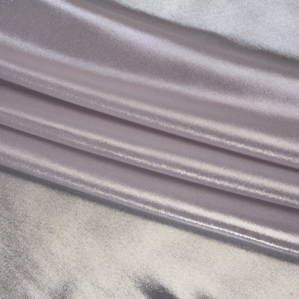 Liquid Sheen Metallic Polyester Chiffon - Silver on Lavender - Liquid Sheen Chiffon Collection Liquid Sheen Metallic Polyester Chiffon - Silver on Lavender - Liquid Sheen Chiffon Collection