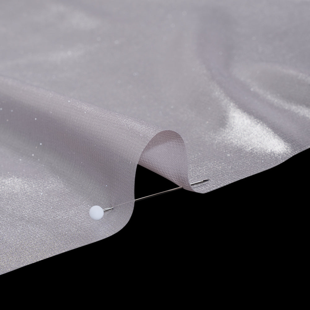 Liquid Sheen Metallic Polyester Chiffon - Silver on Lavender - Liquid Sheen Chiffon Collection Liquid Sheen Metallic Polyester Chiffon - Silver on Lavender - Liquid Sheen Chiffon Collection