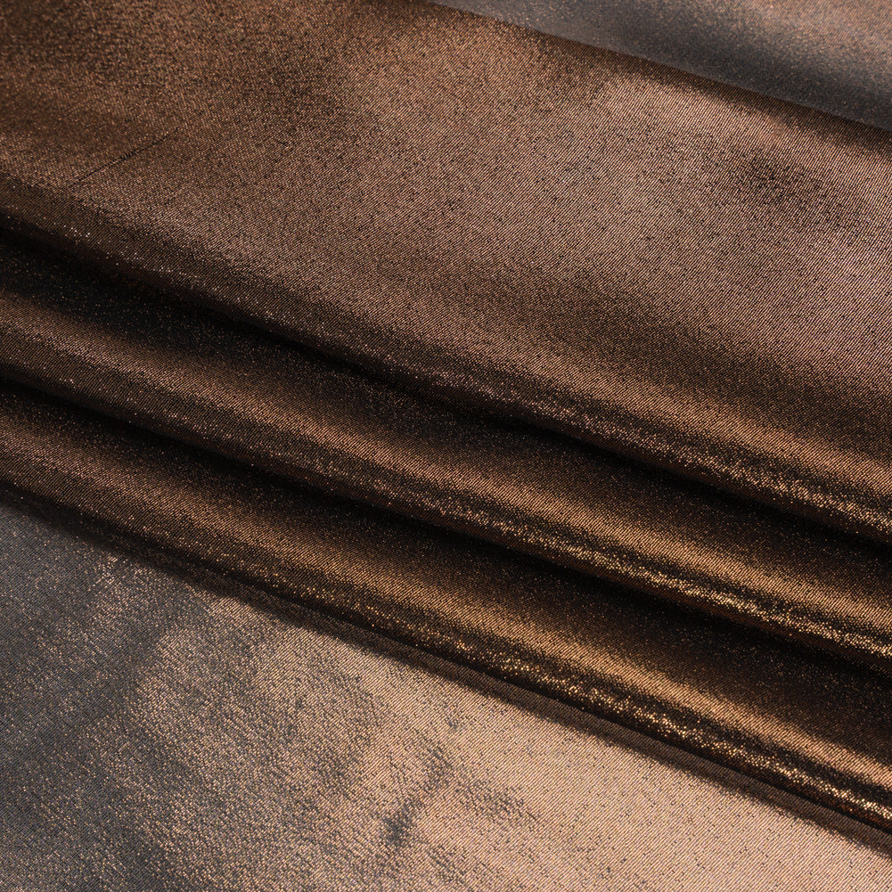 Liquid Sheen Metallic Polyester Chiffon - Copper on Black - Liquid Sheen Chiffon Collection - Detail Liquid Sheen Metallic Polyester Chiffon - Copper on Black - Liquid Sheen Chiffon Collection - Detail