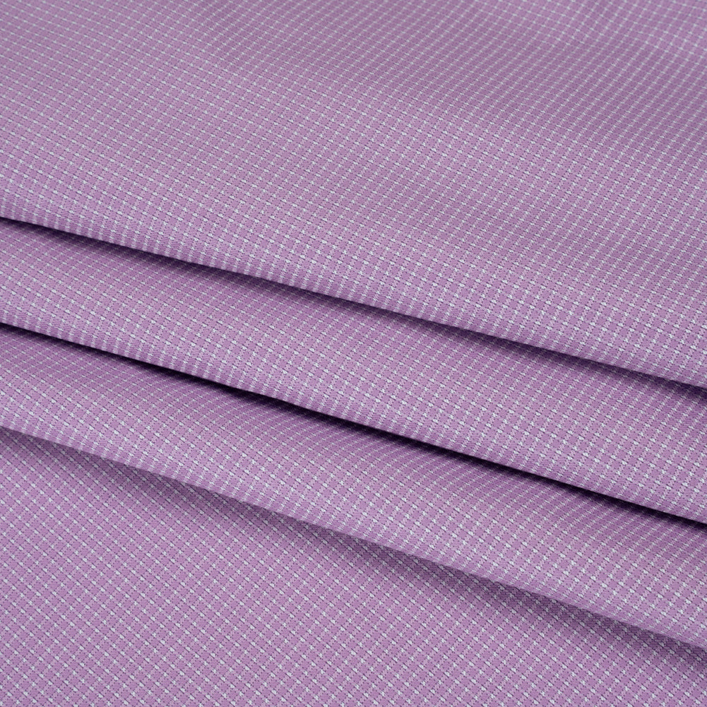 Cotton Twill Shirting - Lavender and White Checks - Deadstock Cotton Twill Shirting - Lavender and White Checks - Deadstock
