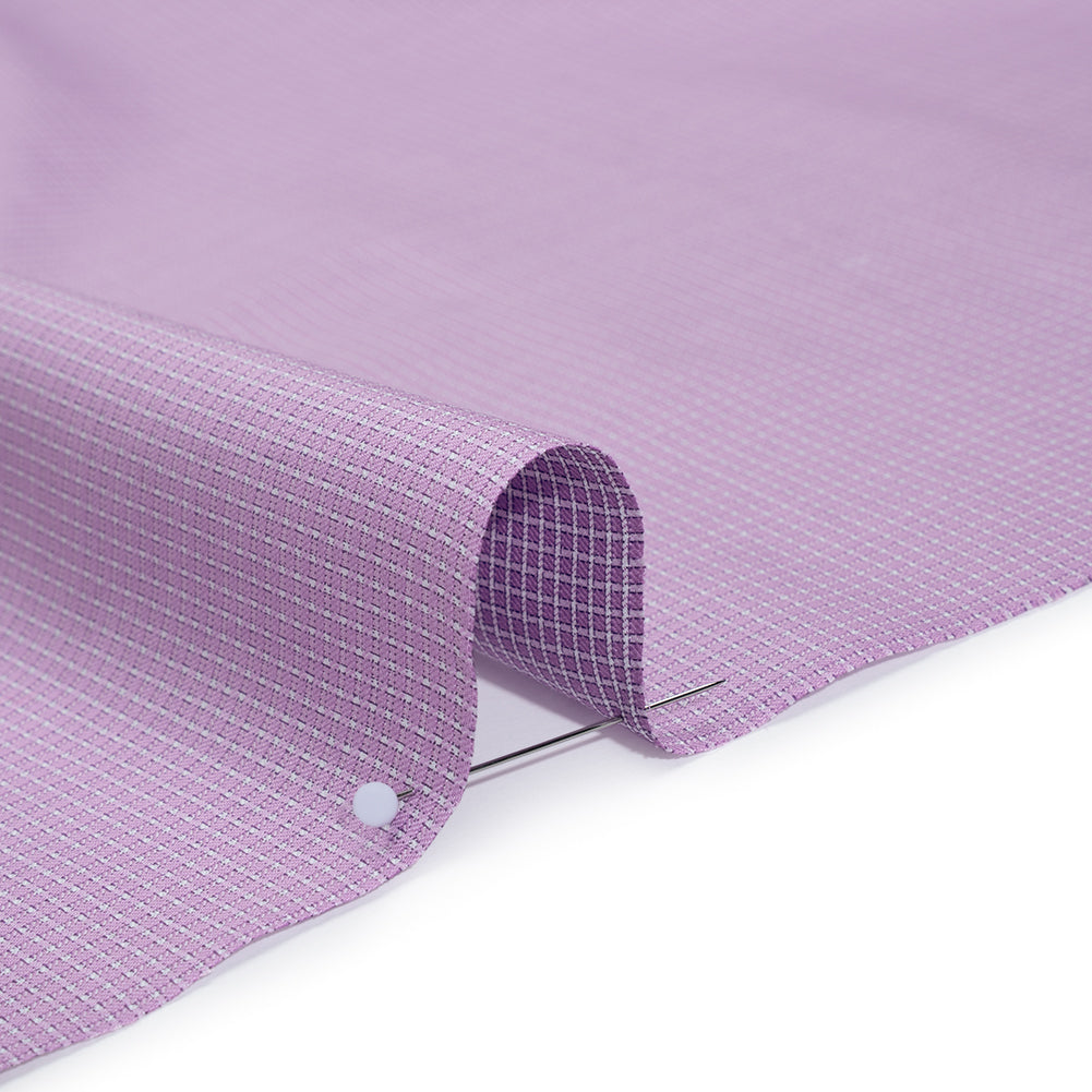 Cotton Twill Shirting - Lavender and White Checks - Deadstock Cotton Twill Shirting - Lavender and White Checks - Deadstock