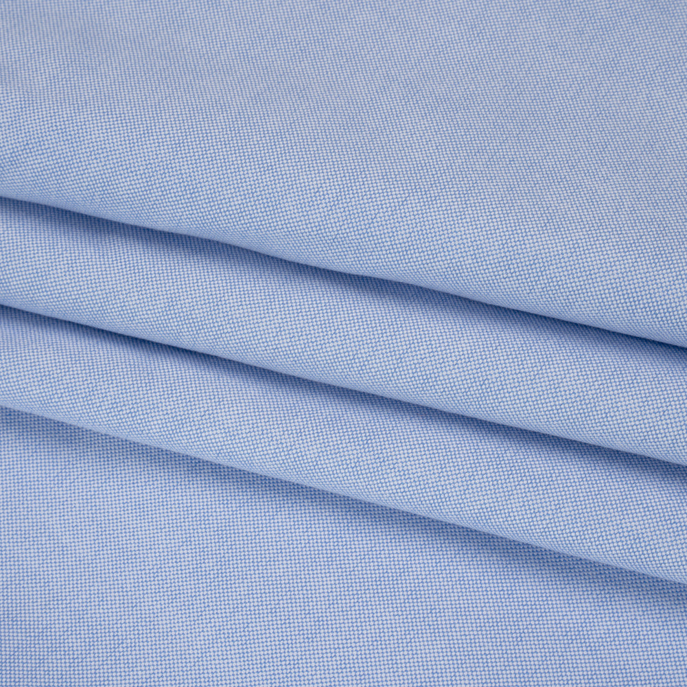 Cotton Oxford Shirting - Light Blue and White - Deadstock Folded Cotton Oxford Shirting - Light Blue and White - Deadstock Folded