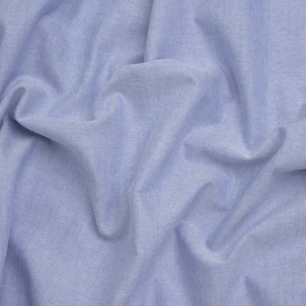 Cotton Oxford Shirting - Marina Blue - Deadstock Cotton Oxford Shirting - Marina Blue - Deadstock