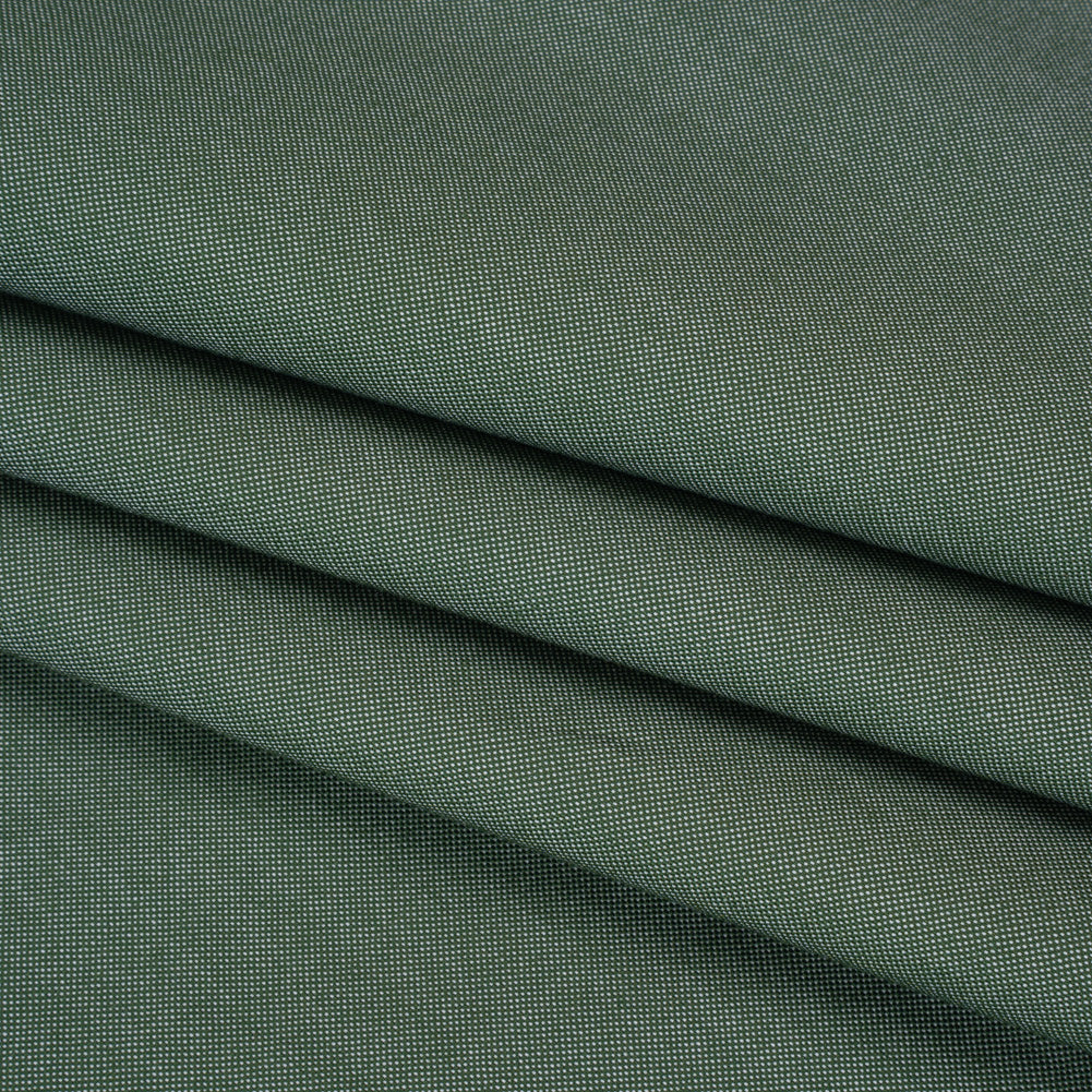 Cotton Oxford Shirting - Evergreen and White - Deadstock - Folded Cotton Oxford Shirting - Evergreen and White - Deadstock - Folded