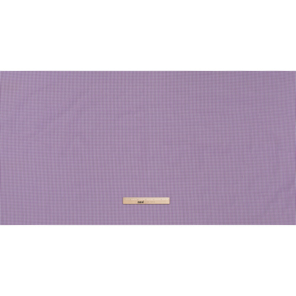Cotton Gingham Shirting - Purple and White Checks - Designer Deadstock - Full Cotton Gingham Shirting - Purple and White Checks - Designer Deadstock - Full