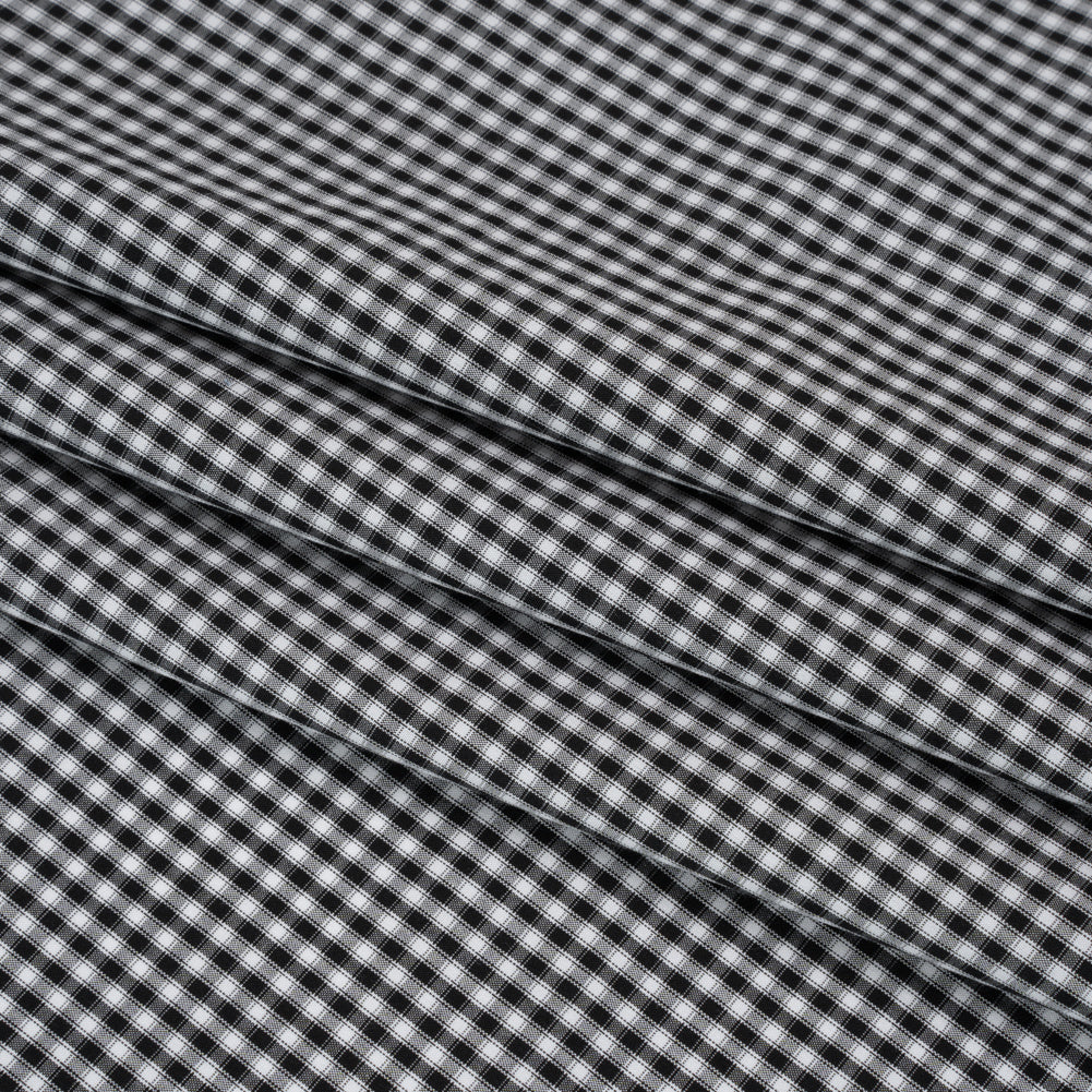 Cotton Shirting - Black and White Checks - Deadstock Cotton Shirting - Black and White Checks - Deadstock