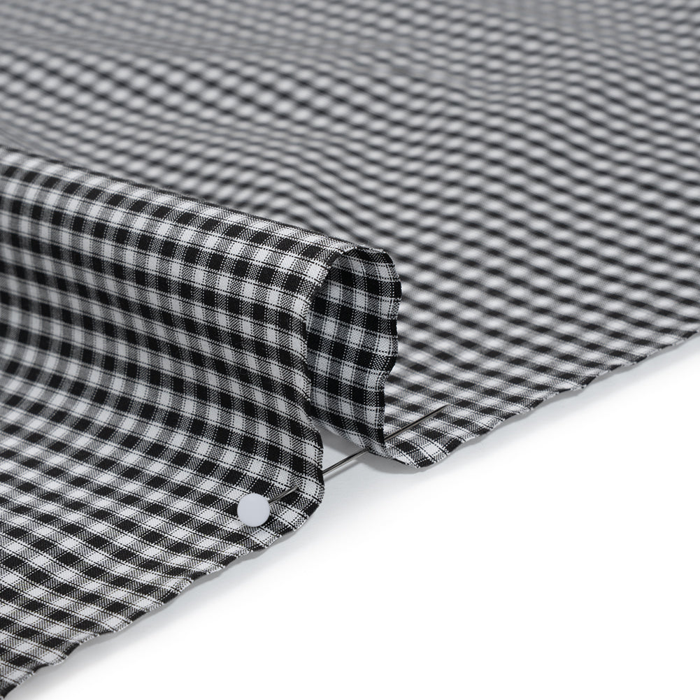 Cotton Shirting - Black and White Checks - Deadstock Cotton Shirting - Black and White Checks - Deadstock