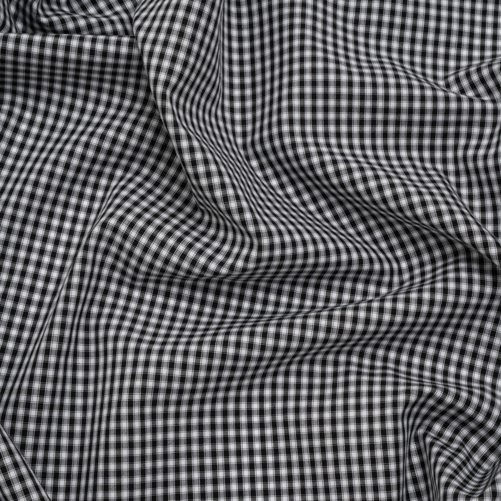 Cotton Shirting - Black and White Checks - Deadstock Cotton Shirting - Black and White Checks - Deadstock