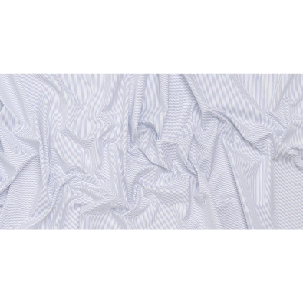 Cotton Dobby Shirting - Blue, Purple and White Pinstripes - Deadstock Cotton Dobby Shirting - Blue, Purple and White Pinstripes - Deadstock