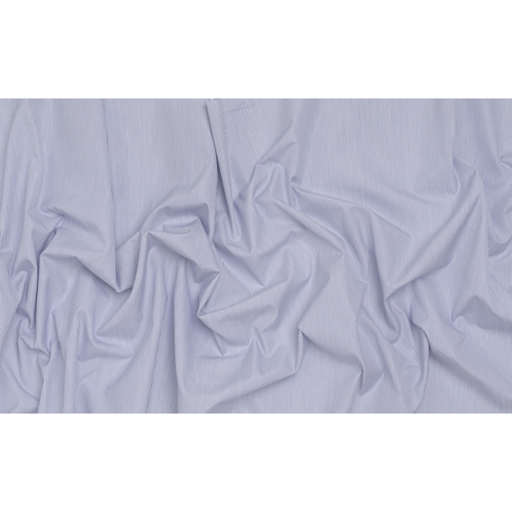 Cotton Shirting - Blue and White Pinstripes - Designer Deadstock - Full Cotton Shirting - Blue and White Pinstripes - Designer Deadstock - Full