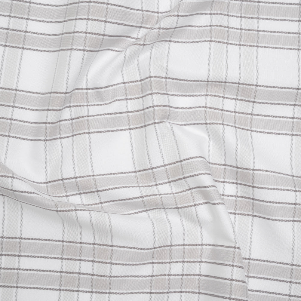 Cotton Oxford Shirting - Gray and White Plaid Check - Deadstock Cotton Oxford Shirting - Gray and White Plaid Check - Deadstock