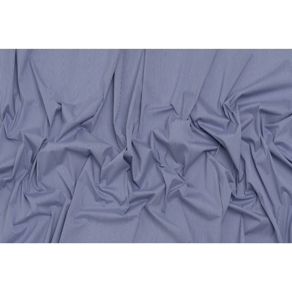 Cotton Shirting - Blue and White Tiny Gingham Check - Deadstock Cotton Shirting - Blue and White Tiny Gingham Check - Deadstock