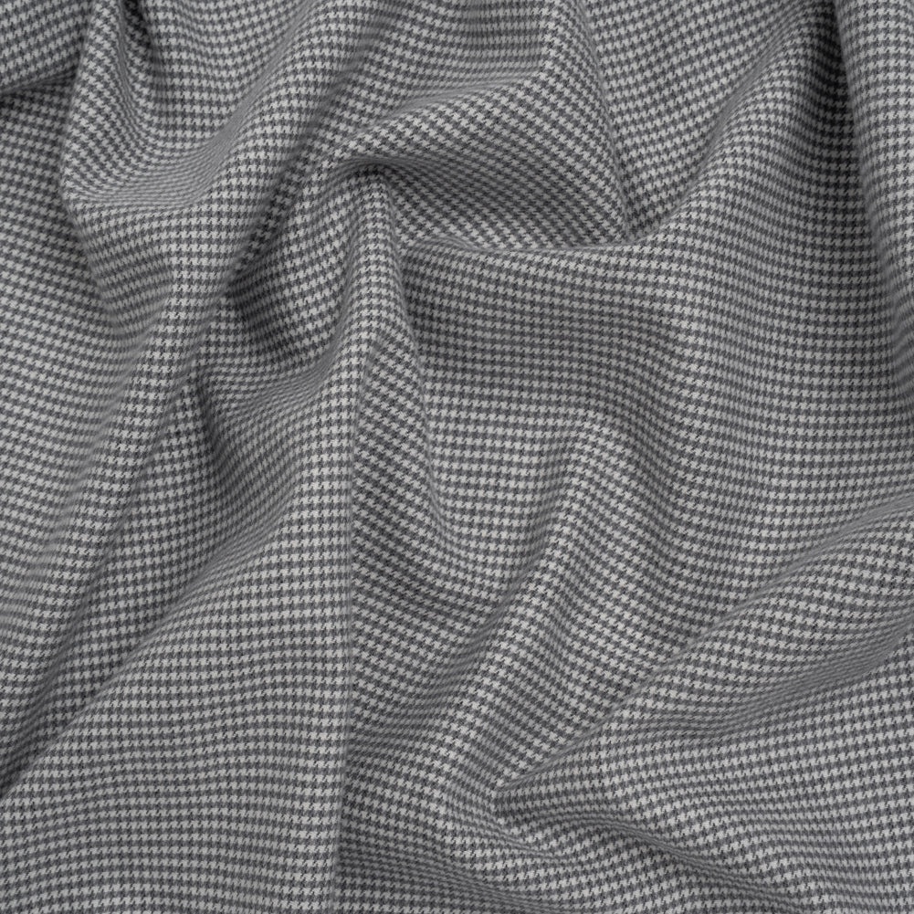 Brushed Cotton Twill - Gray and White Little Houndstooth - Deadstock Brushed Cotton Twill - Gray and White Little Houndstooth - Deadstock