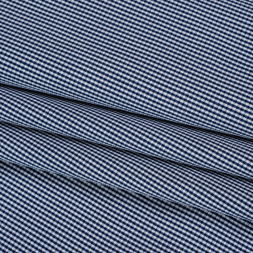 Cotton Shirting - Midnight Blue and White Tiny Checks - Deadstock Cotton Shirting - Midnight Blue and White Tiny Checks - Deadstock