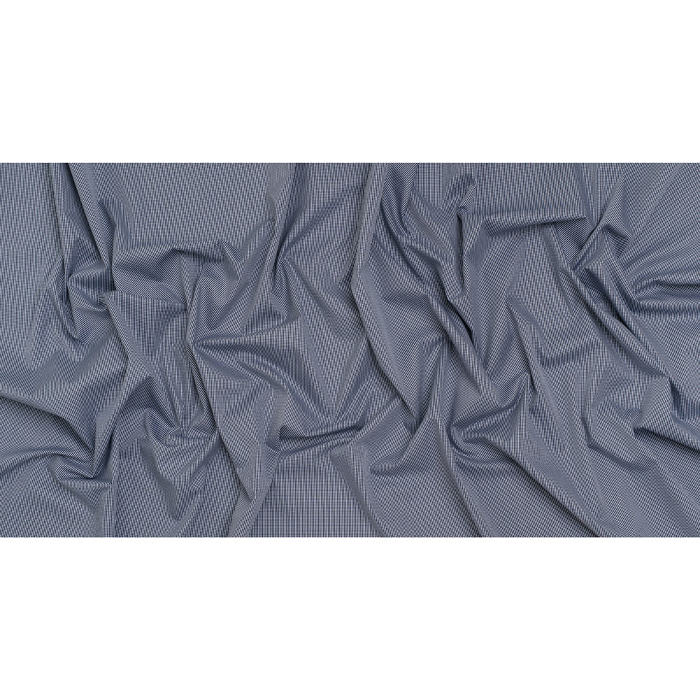 Cotton Shirting - Midnight Blue and White Tiny Checks - Deadstock Cotton Shirting - Midnight Blue and White Tiny Checks - Deadstock