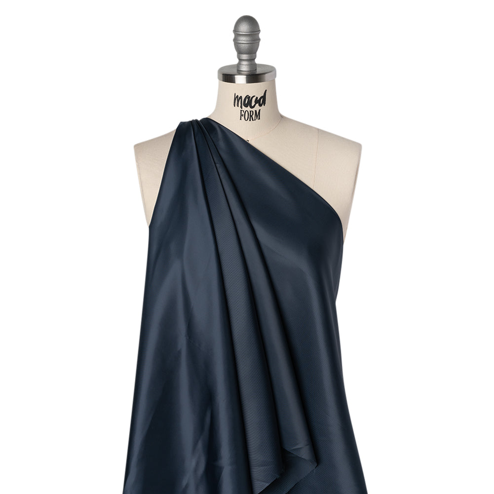 Polyester Twill Lining - Dark Blue - Deadstock Polyester Twill Lining - Dark Blue - Deadstock