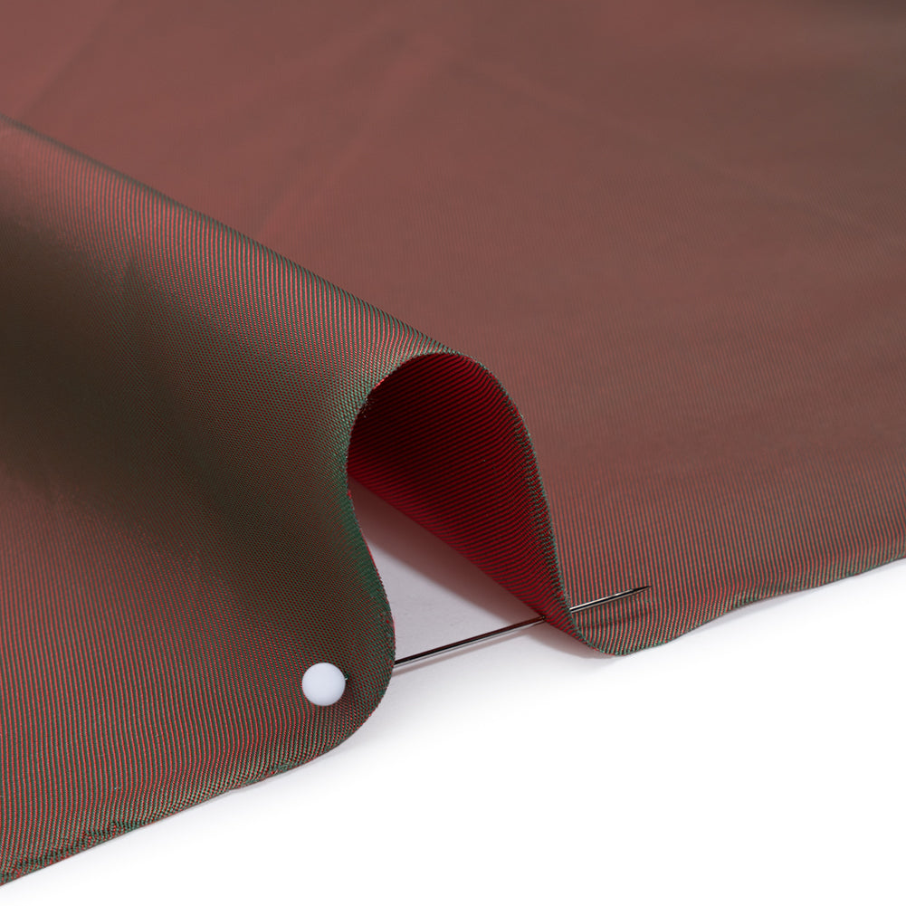 Polyester Twill Lining - Red and Green Iridescent - Deadstock Polyester Twill Lining - Red and Green Iridescent - Deadstock