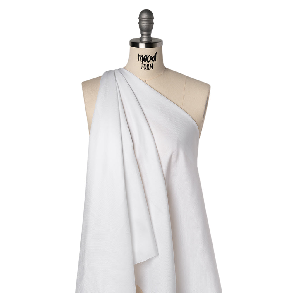 Basketweave Cotton Dobby - White - Deadstock Drape Basketweave Cotton Dobby - White - Deadstock Drape