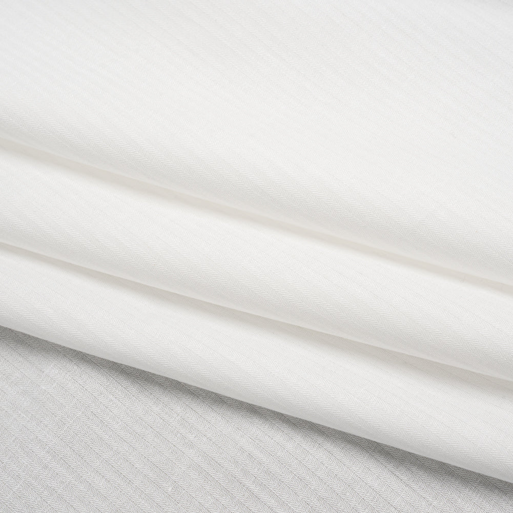 Cotton Herringbone Twill - White - Deadstock Cotton Herringbone Twill - White - Deadstock