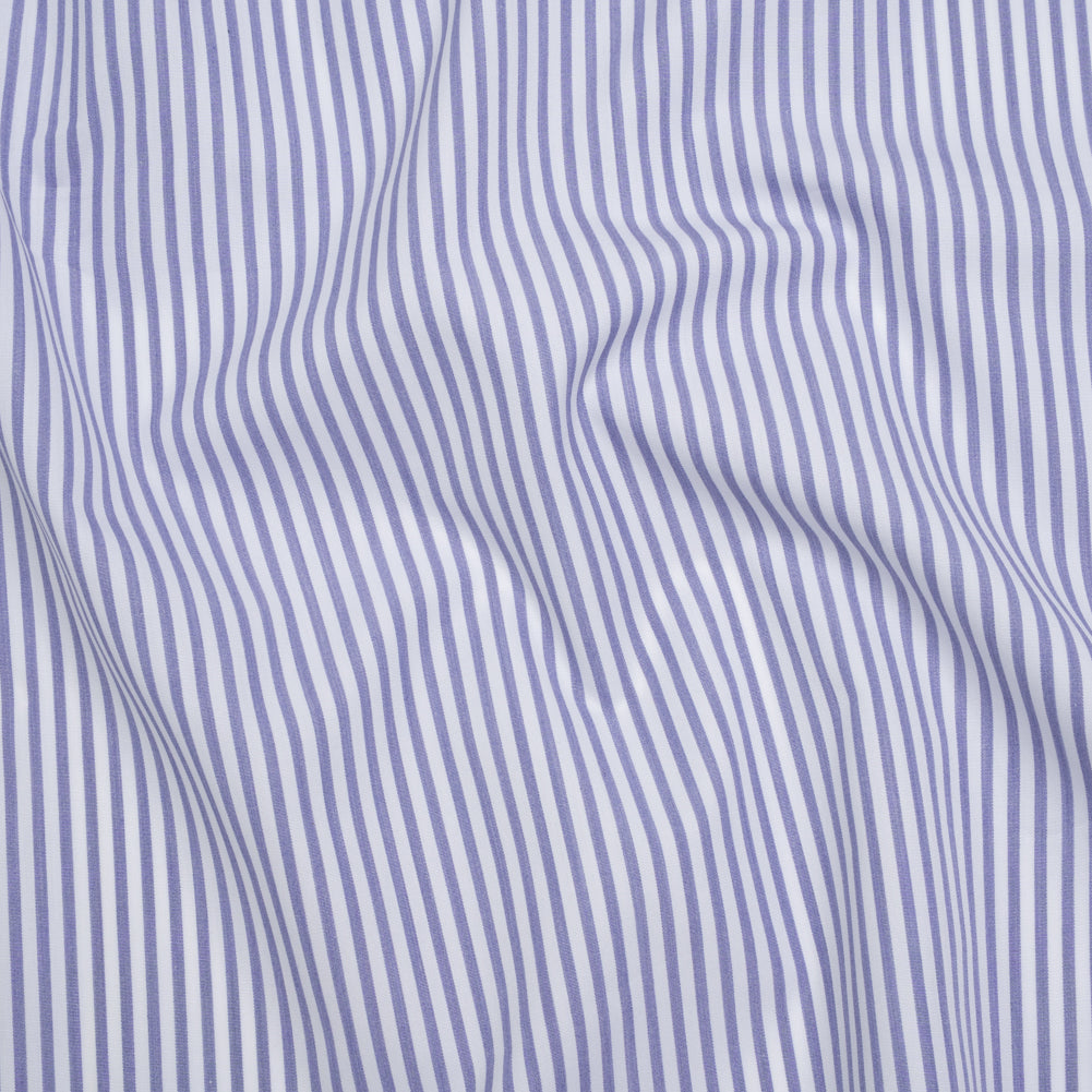 Cotton Shirting - Light Blue and White Candy Stripes - Deadstock Cotton Shirting - Light Blue and White Candy Stripes - Deadstock