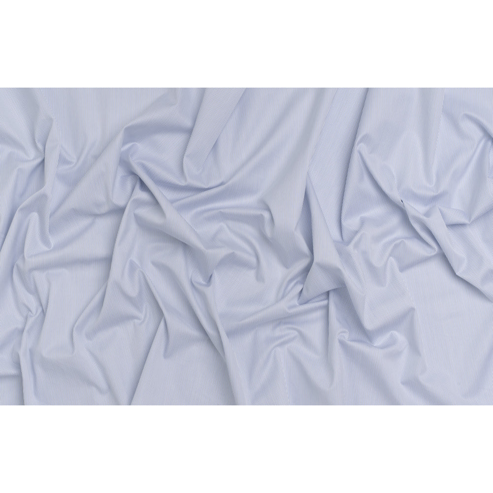 Cotton Dobby Shirting - White, Gray and Blue Rope Stripes - Deadstock Full Cotton Dobby Shirting - White, Gray and Blue Rope Stripes - Deadstock Full