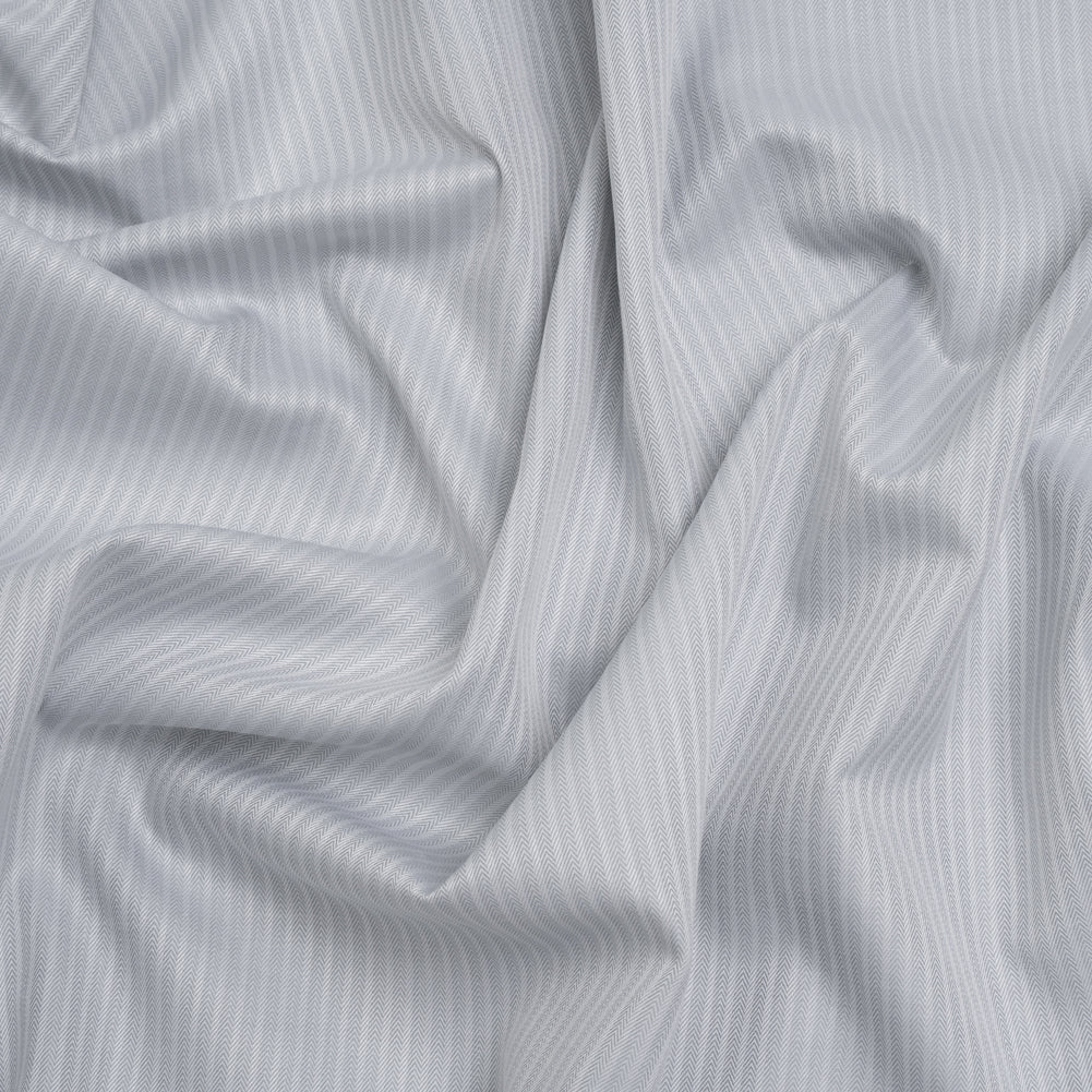 Cotton Herringbone Twill Shirting - Gray Tonal Stripe - Deadstock Cotton Herringbone Twill Shirting - Gray Tonal Stripe - Deadstock