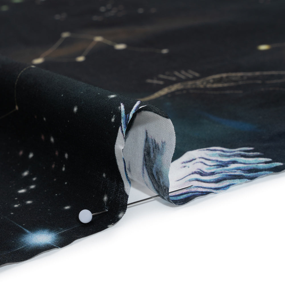 Cotton Voile - Black Celestial Birds - Apollo's Disguise Print - Mood Exclusive Gaia Collection Detail Cotton Voile - Black Celestial Birds - Apollo's Disguise Print - Mood Exclusive Gaia Collection Detail