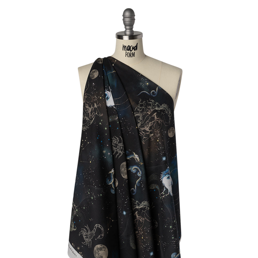 Cotton Voile - Black Celestial Birds - Apollo's Disguise Print - Mood Exclusive Gaia Collection Drape Cotton Voile - Black Celestial Birds - Apollo's Disguise Print - Mood Exclusive Gaia Collection Drape