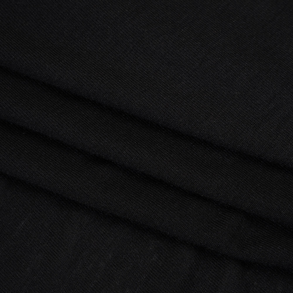 Stretch Rayon Sweater Jersey - Black - Deadstock Stretch Rayon Sweater Jersey - Black - Deadstock