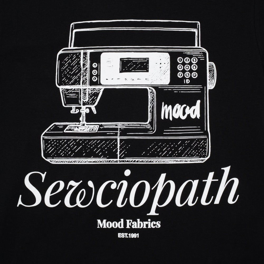 Mood T-Shirt - Unisex Crew Neck - Black Sewciopath Sewing Machine - Folded Mood T-Shirt - Unisex Crew Neck - Black Sewciopath Sewing Machine - Folded