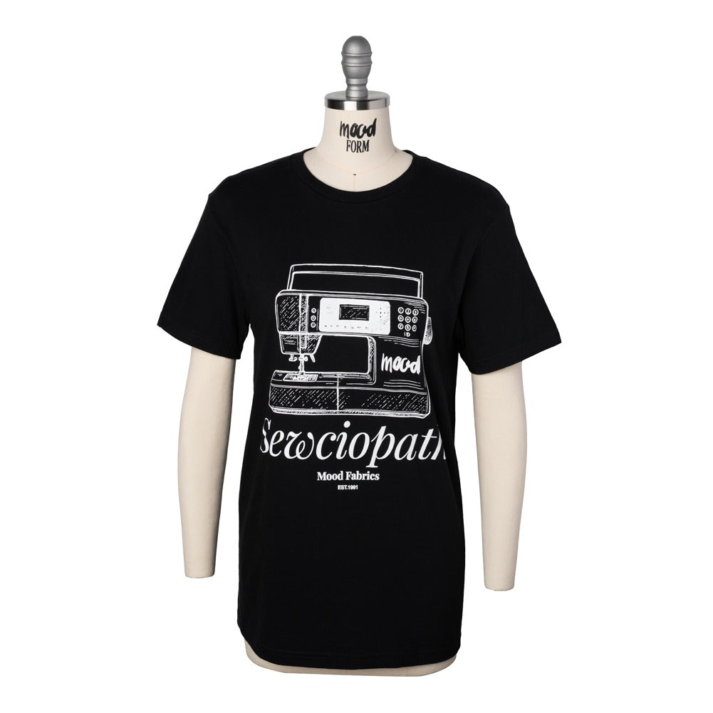 Mood T-Shirt - Unisex Crew Neck - Black Sewciopath Sewing Machine - Full Mood T-Shirt - Unisex Crew Neck - Black Sewciopath Sewing Machine - Full