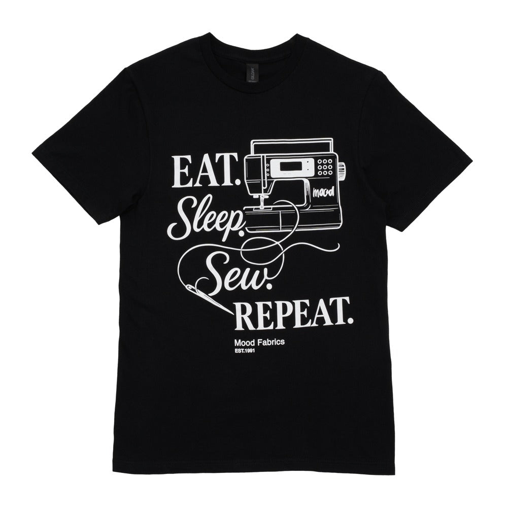 Mood T-Shirt - Unisex Crew Neck - Black Eat. Sleep. Sew. Repeat Mood T-Shirt - Unisex Crew Neck - Black Eat. Sleep. Sew. Repeat
