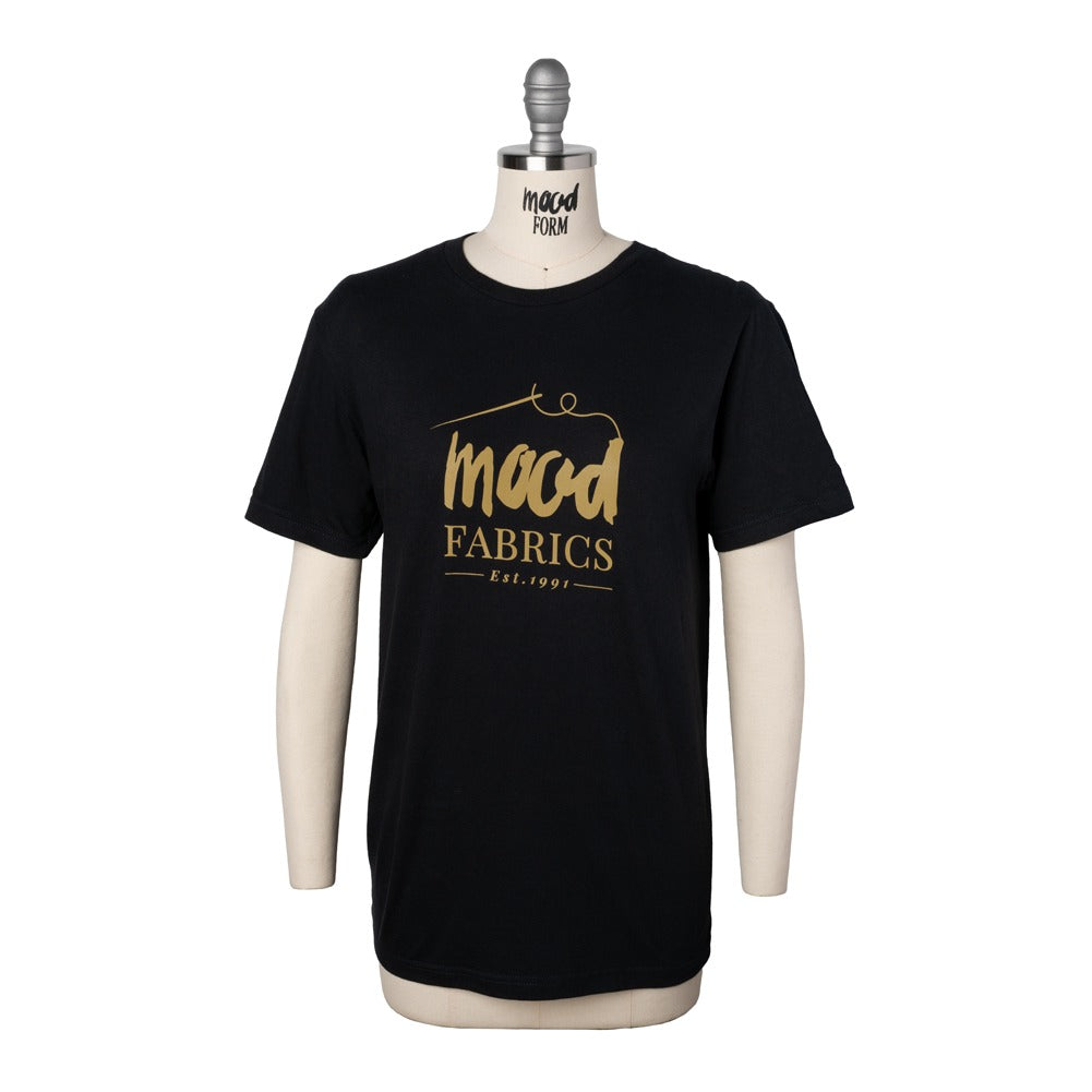 Mood T-Shirt - Unisex Crew Neck - Black and Gold Mood Fabrics Logo - Full Mood T-Shirt - Unisex Crew Neck - Black and Gold Mood Fabrics Logo - Full