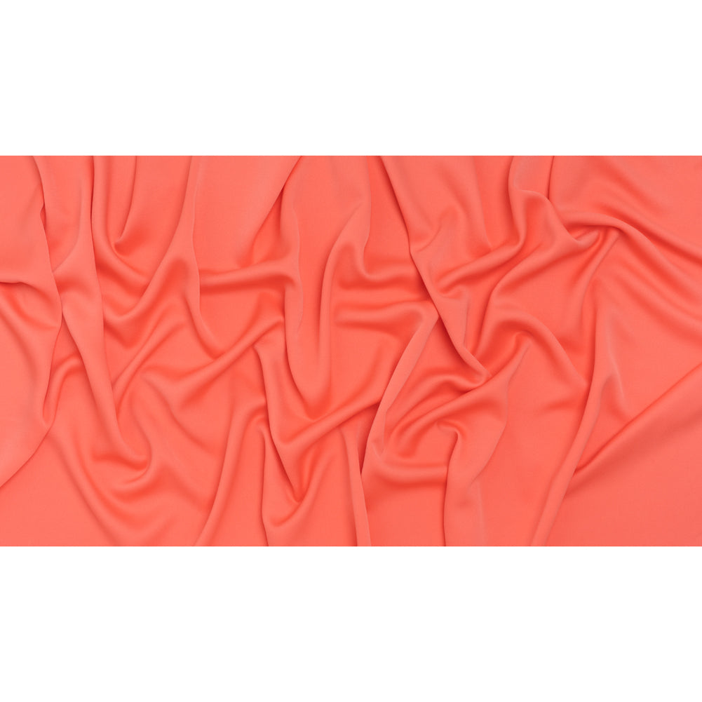 Satin Faced Polyester Crepe by Trina Turk - Coral Lily - Designer Deadstock - Full Satin Faced Polyester Crepe by Trina Turk - Coral Lily - Designer Deadstock - Full