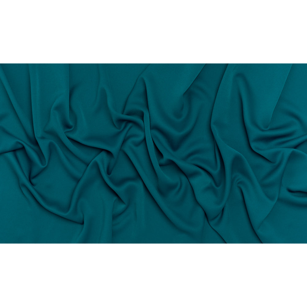 Satin Faced Polyester Crepe by Trina Turk - Alexandrite Teal - Designer Deadstock - Full Satin Faced Polyester Crepe by Trina Turk - Alexandrite Teal - Designer Deadstock - Full