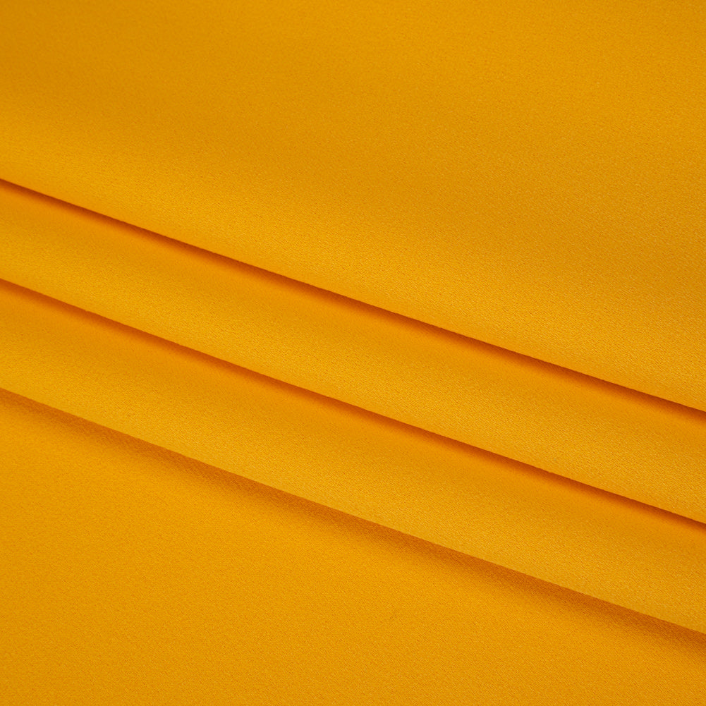 Satin Faced Polyester Crepe by Trina Turk - Saffron Yellow - Designer Deadstock - Folded Satin Faced Polyester Crepe by Trina Turk - Saffron Yellow - Designer Deadstock - Folded