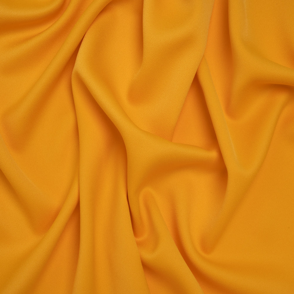 Satin Faced Polyester Crepe by Trina Turk - Saffron Yellow - Designer Deadstock Satin Faced Polyester Crepe by Trina Turk - Saffron Yellow - Designer Deadstock